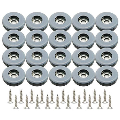 Furniture Sliders Chair Glides 1" Heavy Duty Furniture Glides Sliders Reusable Round Chair Leg Slides with Stainless Steel Screws Move Your Furniture Easy & Safely Protects Your Floor - 20 Pack - size: 1"_20 Pack