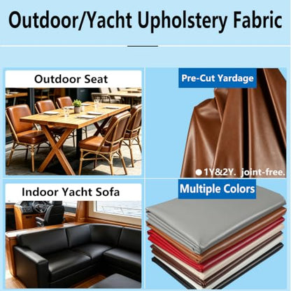 Picheng Vinyl Uholstery Faux Leather: 54" x 36" Soft Durable Marine Vinyl - color: Brown, size: 1Yard（54"x36"）