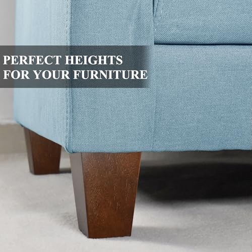 Wood Furniture Legs, 4 inch Sofa Legs, Square Couch Legs Pack of 4, Wood Legs for Table w/Pre-drilled Hanger Bolt - size: 4 inch (4pcs) Standard (With hanger bolt)