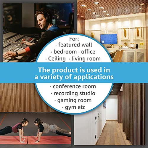 Art3d 2-Pack Fluted Acoustic Wood Slat Wall Panel, 47.2 x 23.6 Inch, Walnut - color: Walnut, size: 2pcs - 47.2＊23.6in.