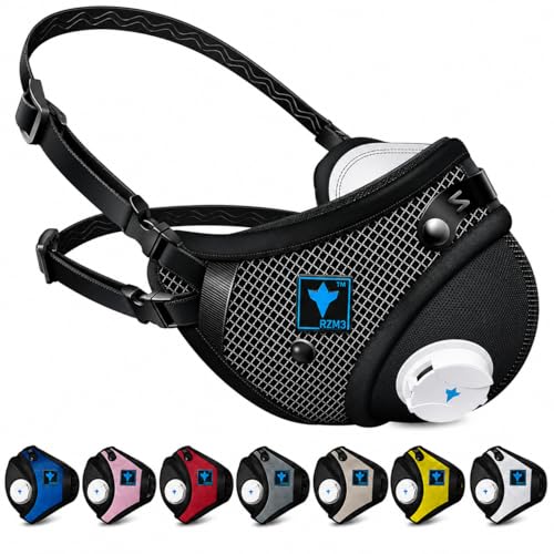 RZ Mask RZM3 - Patented Dust Mask w/ 99.9% Carbon Filtration, Anti Fogging, 360° Seal with 3 Straps, 50% Better Breathability - color: Black, size: Small