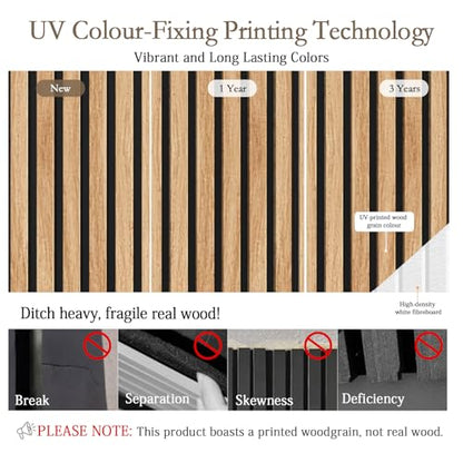 ArtVivid 6 Pack Large Acoustic Panels, Sound Proof Foam Panels for Walls - color: Natural Walnut, size: 24"×24"(6pcs)