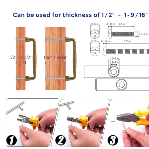Ravinte Antique Brass Cabinet Handles Solid Handles,3-3/4 Inch,10 Pack - color: Antique Brass, size: 3-3/4 Inches Hole Center