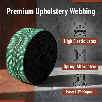 Upholstery Webbing Chair Couch Material Replacement,Elastic Webbing Latex Band,Furniture Repair DIY Elasbelt