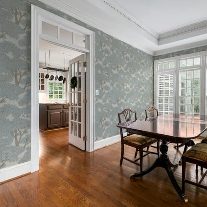 Tree Peel and Stick Wallpaper 17.7" x 196.85" Forest Jungle Waterproof Bathroom Wall Mural Stick on Wallpaper - color: Light, size: 17.7in x 16.4ft