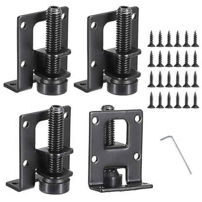 OwnMy 4 Pack Adjustable Furniture Leveling Feet L Shaped Furniture Levelers - size: 2.2"H-Black