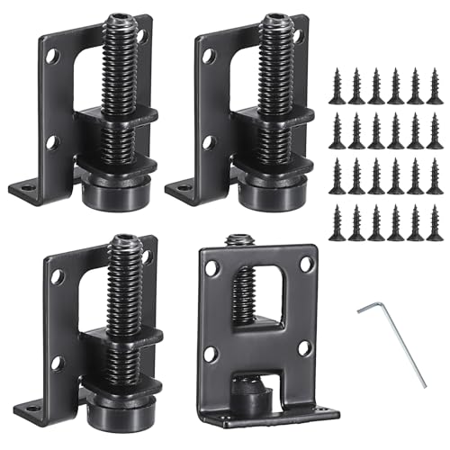 OwnMy 4 Pack Adjustable Furniture Leveling Feet L Shaped Furniture Levelers - size: 2.2"H-Black