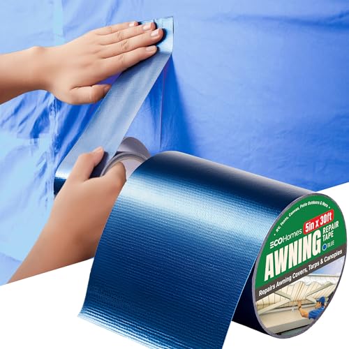 ECOHomes Awning, Tent & Canopy Repair Tape (Blue, 5 Inch x 30 Feet) - color: Blue, size: 5 Inch By 30 FT