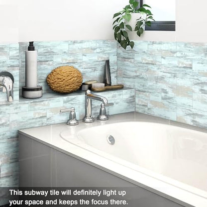 VAOVI Matte Peel and Stick Tiles Bathroom Wall(23pcs,Blue) - color: Blue Dream