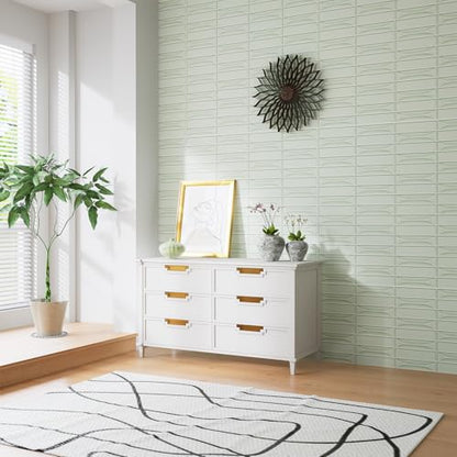 Peel and Stick Backsplash Tiles 12''x12'' Light Green Wall Tile Heat Resistant 10-Sheet Waterproof Vinyl Self Adhesive Glossy Boho Sticker for Kitchen Ceramic Bathroom Living Room - color: Green