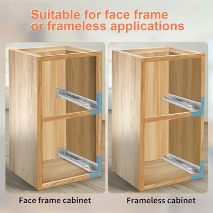 4 Pair 18 Inch Undermount Soft Close Drawer Slides Full Extension Concealed Bottom Mount Drawer Slides with 3D Adjustable Lock Device and Rear Mounting Brackets, 100 LB Capacity - size: 18 Inch