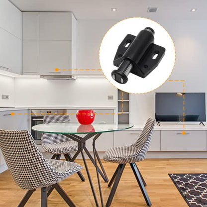 BokWin 8 PCS Magnetic Touch Latch, Black Push Open Cabinet Door Latches and Catches Magnetic Pressure Touch Release with Screws
