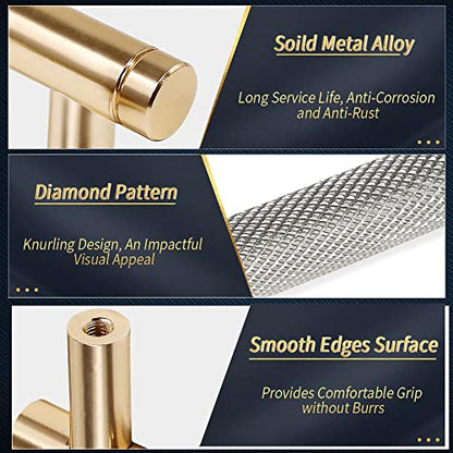 16" Length Knurled Cabinet Pulls 12 Pack - 10" Hole to Hole, Grey & Gold - color: Gray, size: 256mm | 10 inch C/C
