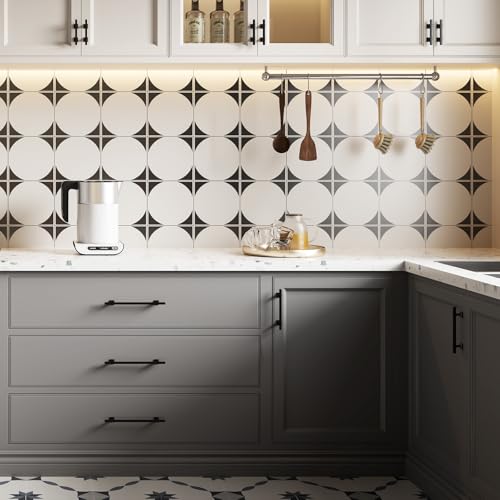 Rergy 10 Pack 4 Inch Matt Black Cabinet Handles, Solid Zinc Alloy - color: Black, size: 4 Inch Hole Center