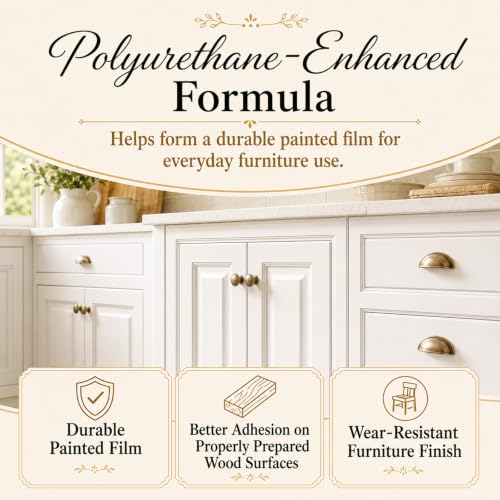 YKF Milk-Style Furniture Paint Kit, White Flat Finish, 33.8 fl oz