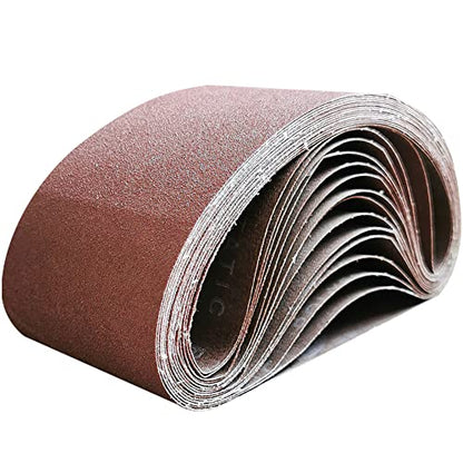 4x24 4 x 24 Sanding Belt Pack 4-Inch x 24-Inch,12 Pcs(4 Each of 80 120 150 Grits) Aluminum Oxide for Sander - size: 4x24in