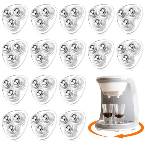 Honoson Self Adhesive Caster Wheels,Clear,3 Steel,16 Pcs - color: Clear, size: 3 Steel