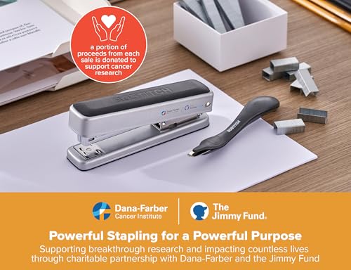 Bostitch Titan Heavy Duty Metal Stapler, 50 Sheet Capacity with 1250 Staples and Ergonomic Staple Remover, Jam Free Stapling, Full Strip Stapler for Desk, Office and Classroom, Silver - color: Silver