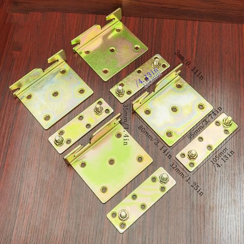 Bed Rail Brackets Bed Frame Hardware Gold - color: Gold, size: Large