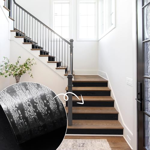 Wood Grain Contact Paper Wooden Peel and Stick Wallpaper 11.8"x78.7" - color: Black, size: 11.8" x 78.7"