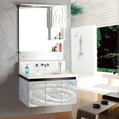 Marble Contact Paper White Extra Wide Peel and Stick for Kitchen Countertop - color: Gray/White, size: 35.4" x 118"