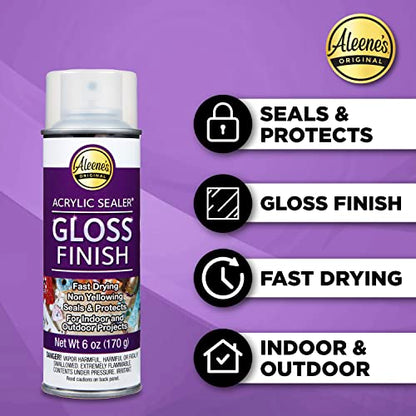 Aleene's Spray Acrylic Sealer, Gloss Clear Finish, 6 oz - color: Clear - Gloss