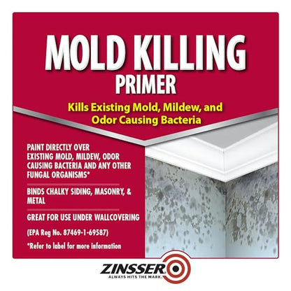 Zinsser 276049-2PK Mold Killing Primer, Gallon, White, 2 Pack - size: 128 Fl Oz (Pack of 2)