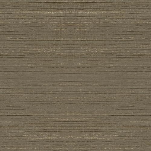 VEELIKE 15.7''x354'' Brown Grasscloth Peel and Stick Wallpaper Textured Grass Cloth Wallpaper Prepasted Removable Grasscloth Contact Paper Brown Vinyl Linen Wall Paper for Bedroom Bathroom Walls - color: Brown, size: 15.7" x 354"