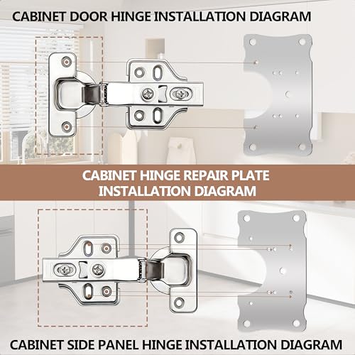 Metal Hinges Repair Fixing Plates with Screw for Kitchen Cupboard Door
