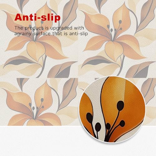 HOMETITUTE Orange Lily Flower Peel Stick Vinyl Floor Tile 12x12 Inch - style: Orange Floral