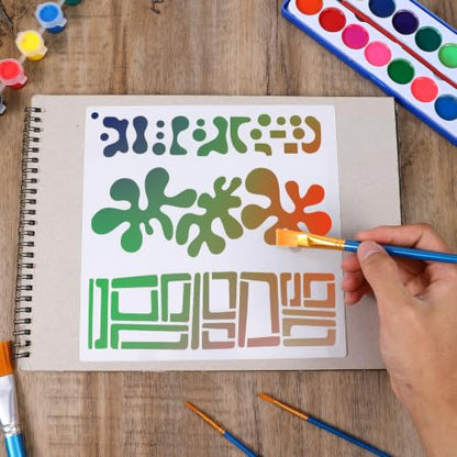 28 Pcs Stencils for Crafts Reusable Texture Stencils for Painting 10"x8"