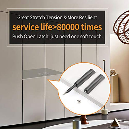 MLKING Magnetic Push Open Latches for Cabinets & Drawers - 4 Pack Dark Grey Recessed Cabinet Doors Touch Release Latches - color: dark grey 4 pack