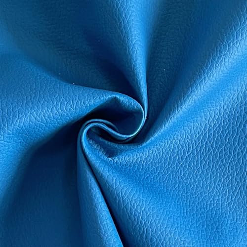 Blue Soft Faux Leather Fabric 0.5mm Pleather Marine Vinyl Fabric for Home Furniture Upholstery Sofa, Car Seat, Sewing Crafts, DIY Handicrafts, 100x160cm - color: Blue