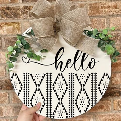 Welcome Stencils for Painting on Wood Doormat Half Round Stencils for Craft