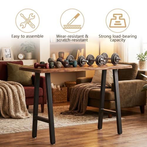 Metal Furniture Legs H-Shape,Black Set of 2, 40H x 20W - size: 40 IN