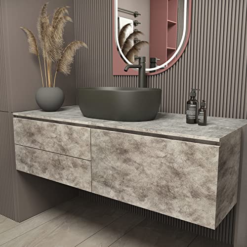 Bumoo Wide Concrete Wallpaper Peel and Stick 32×354Inch Gray Sliver Contact Paper Vinyl Self Adhesive Removable Limewash Large Waterproof Cement Glossy PVC for Garage Basement Condo Renovation - size: 32" x 354"