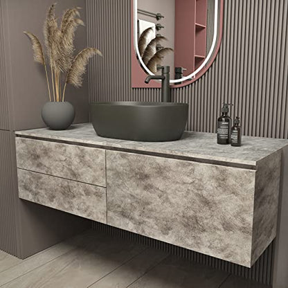 Bumoo Wide Concrete Wallpaper Peel and Stick 32×354Inch Gray Sliver Contact Paper Vinyl Self Adhesive Removable Limewash Large Waterproof Cement Glossy PVC for Garage Basement Condo Renovation - size: 32" x 354"