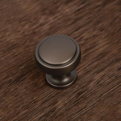 Soft-Touch Brown Solid Zinc Alloy Cabinet Knob 4 Pack Round Knurled Cabinet Handle Hardware Drawer Pulls (4, Soft-Touch Brown) - color: Soft-Touch Brown