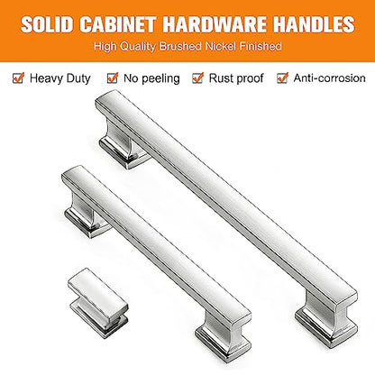 VEHCIL 20 Pack Brushed Nickel Cabinet Pulls,7 Inch(178mm) Kitchen Cabinet Handles, Drawer Pulls Handles for Kitchen Cabinets Hardware Cupboard Closet Bathroom Dresser, Solid Zinc Alloy - color: Brushed Satin Nickel, size: 7 Inch Hole Centers Pull