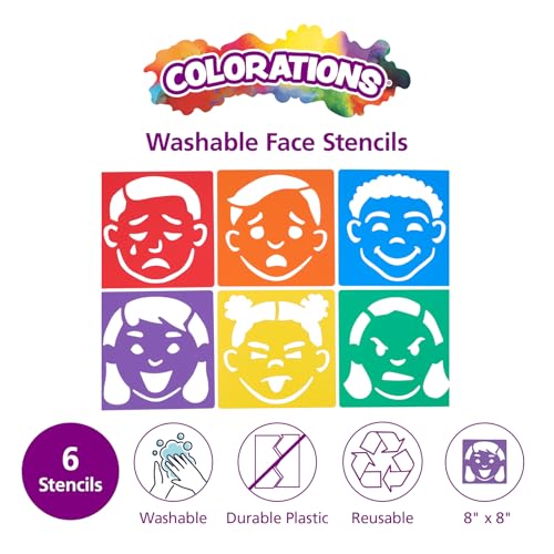 Emotional Stencils Set of 6, Homeschool, Home School Use - style: Emotions 6PK