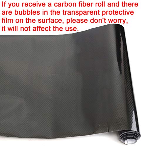 LZLRUN 5D Gloss Black Carbon Fiber Car Vinyl Wrap Film Roll 1ft x 5ft - color: 5D Gloss Carbon Fiber, size: 1ft x 5ft