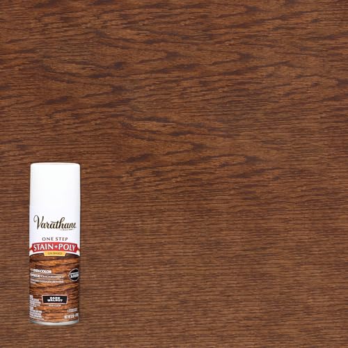 Varathane One Step Stain & Poly Semi-Gloss Dark Walnut Wood Spray - color: Dark Walnut, size: 12 Ounce Spray (Pack of 1)