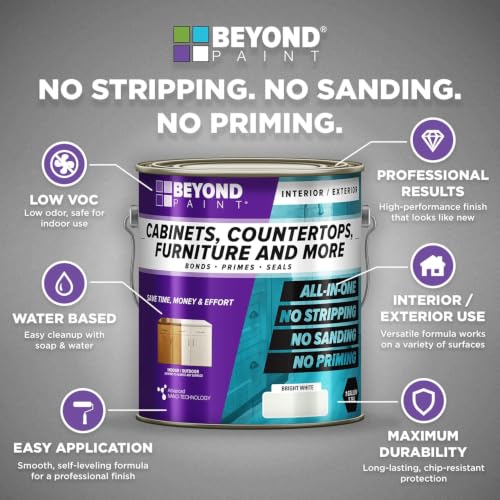 Beyond Paint All-in-One Refinishing Paint, No Sanding, Matte Finish for Cabinets, Countertops, Furniture and Doors, 1 Pint, Nantucket - color: Nantucket