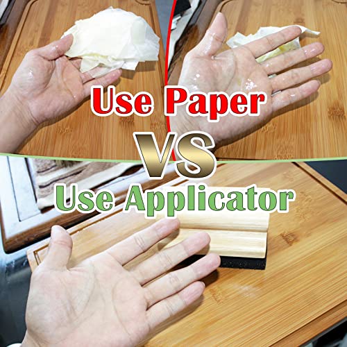 Wood Cutting Board Oil Wax Applicator with Replaceable Scrubber Pads - size: Applicator & Scrubber