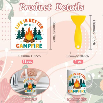Peacoblue Camping Text Rub On Transfers for Craft, Transfer Sticker - style: Camping Text