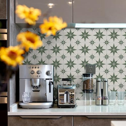 Alwayspon 12 Sheet 6x6inch 3D Thicken Foaming Board Vinyl Backsplash Marble Tiles, Self-Adhesive Peel and Stick Wall Tile Stickers Stick on Subway Tiles for Kitchen Bathroom Wall, Beige Green - color: Beige Green 1