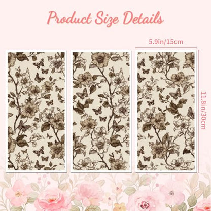 Peacoblue Vine Butterfly Rub On Transfers for Furniture 6"x12" - style: Vintage Flowers and Butterflies