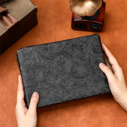 73"x55" Tooled Faux Leather Fabric Floral Embossed 2 Yard Cut