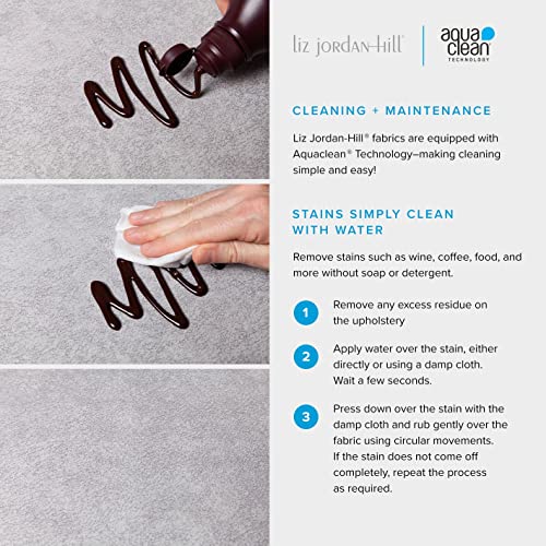 Liz Jordan Hill Luxury Ivory Chenille Stain Resistant Aquaclean Upholstery Fabric by the Yard Material for Home, Auto, Rv, Sofa, Chair -AC Spirit, Ivory 02