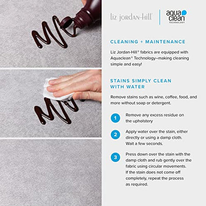 Liz Jordan Hill Luxury Ivory Chenille Stain Resistant Aquaclean Upholstery Fabric by the Yard Material for Home, Auto, Rv, Sofa, Chair -AC Spirit, Ivory 02